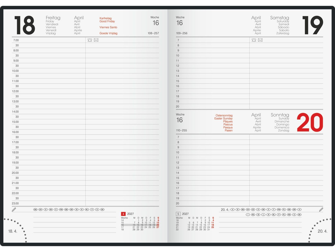 Baier & Schneider Buchkalender Buchkalender Mod 795 2027 A5 schwarz – Bild 2 von 2