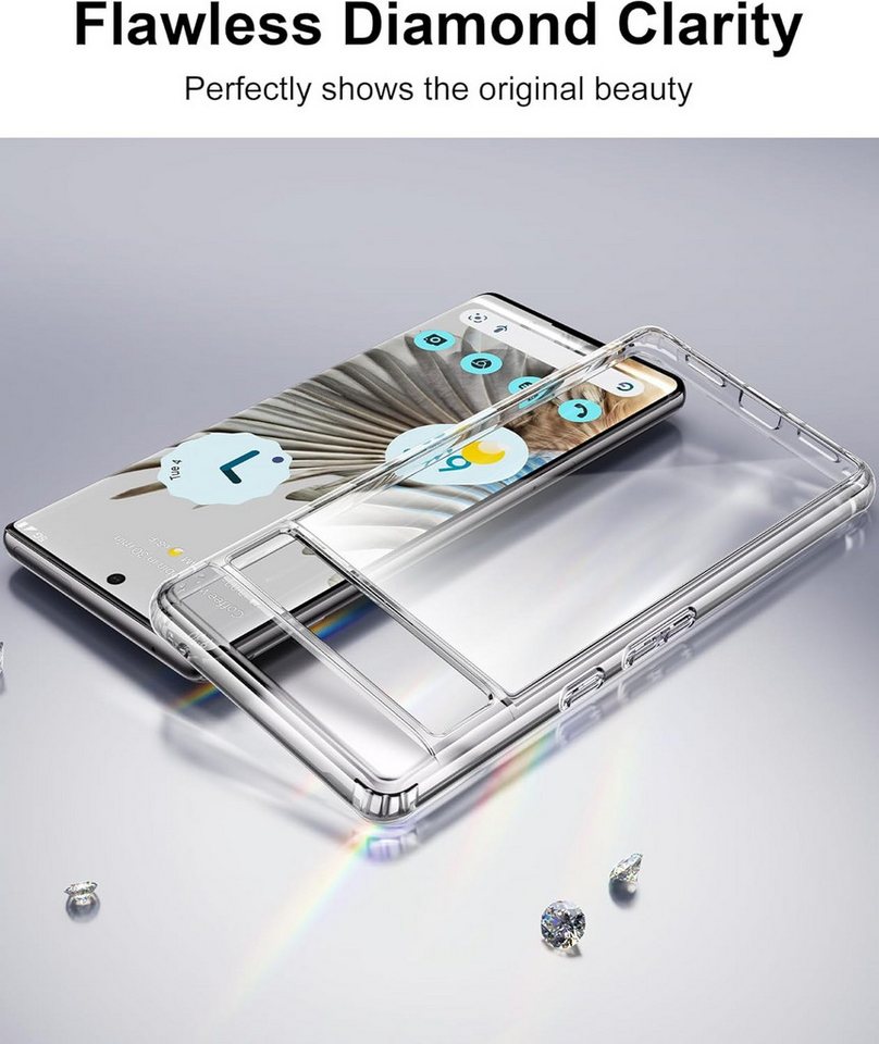 Baker Handyhülle Google Pixel 6 6a 6 Pro 7 7a 7 Pro 8 8a 8 Pro 9 9a 9 Pro 10 10 Pro, Transparent Schutzhülle Silikon mit Stoßfest Schutzecken – Bild 2 von 5