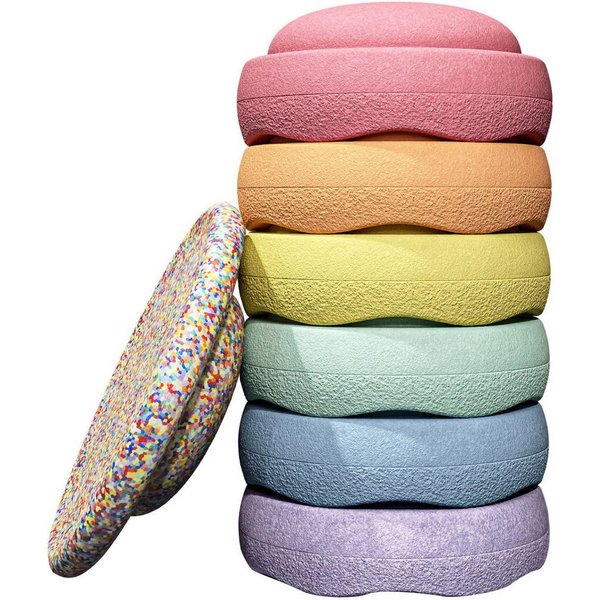 Stapelstein Balancetrainer Stapelstein® Rainbow Set pastel, inklusive Balance Board