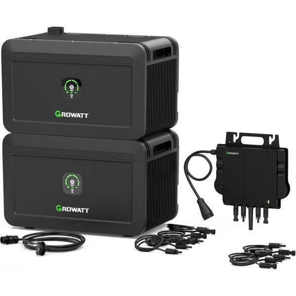 Growatt Balkonkraftwerk Growatt NOAH 2000 Speicher, 2048Wh mit 1800W PV-Eingangsleistung, (Niedrigtemperaturschutz), Fernüberwachung und -steuerung über App