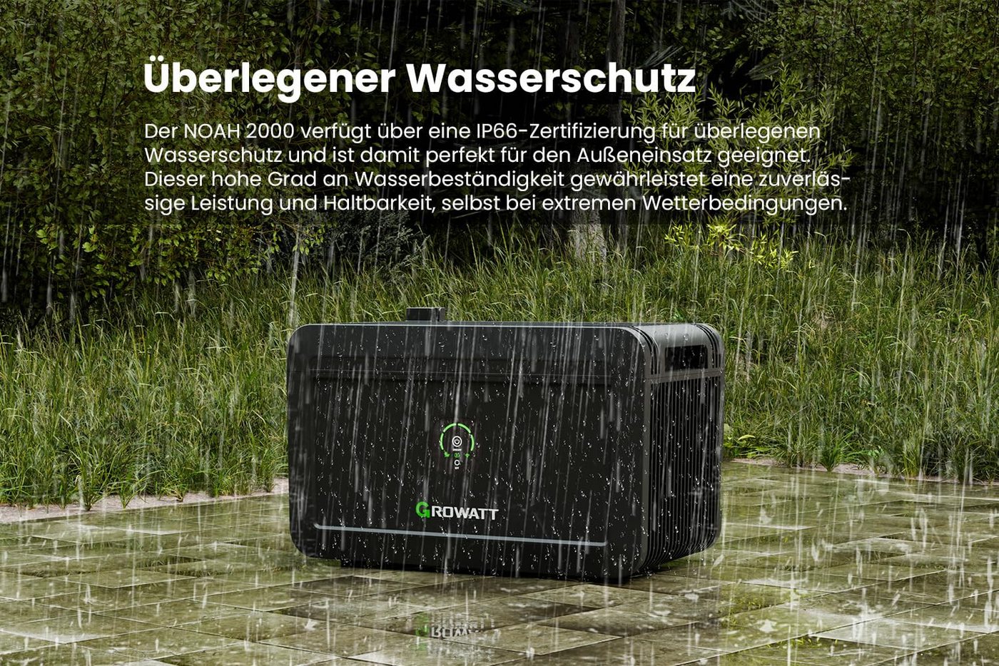 Growatt Balkonkraftwerk Growatt NOAH 2000 Speicher, 2048Wh mit 1800W PV-Eingangsleistung, (Niedrigtemperaturschutz), Fernüberwachung und -steuerung über App – Bild 3 von 5