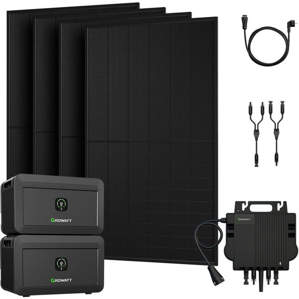 Growatt Balkonkraftwerk Growatt NOAH 2000 Speicher, 2048Wh mit 1800W PV-Eingangsleistung, (Niedrigtemperaturschutz), Fernüberwachung und -steuerung über App