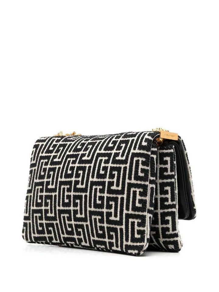 Balmain Schultertasche 1945 Soft Small Bag Jacquard Monogram – Bild 3 von 3