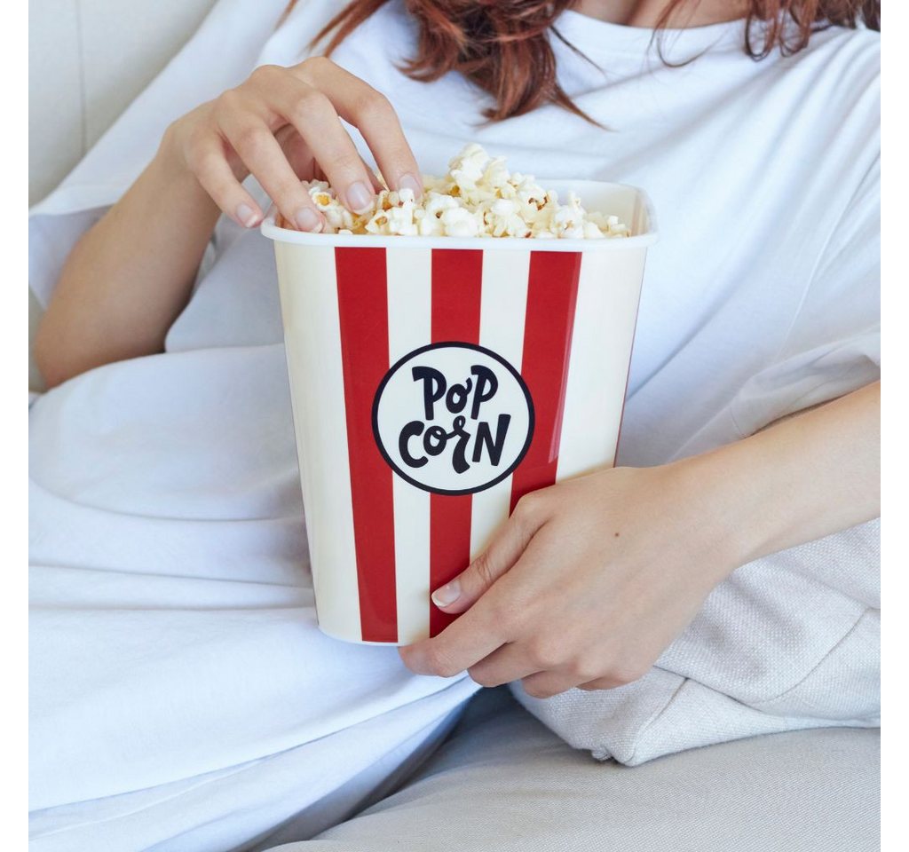 Balvi Snackschale Popcorn-Schale Retro rot, Snack-Behälter 3 Liter Fassungsvermögen, PP Kunststoff, für Streming-, Filme- und Fernsehabende – Bild 3 von 5