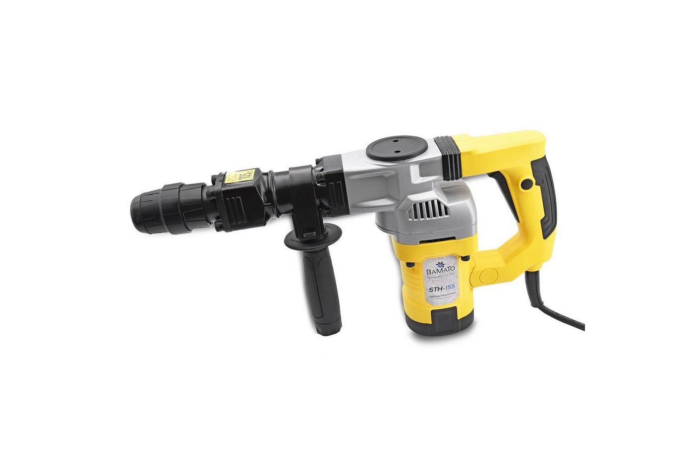 BAMATO Abbruchhammer STH-155 Abbruchhammer 20 Joule Spitzmeißel Flachmeißel 230V, 1300 in W, (7-tlg) SDS-Max Werkzeugaufnahme, SOFT-Grip, Koffer – Bild 2 von 5