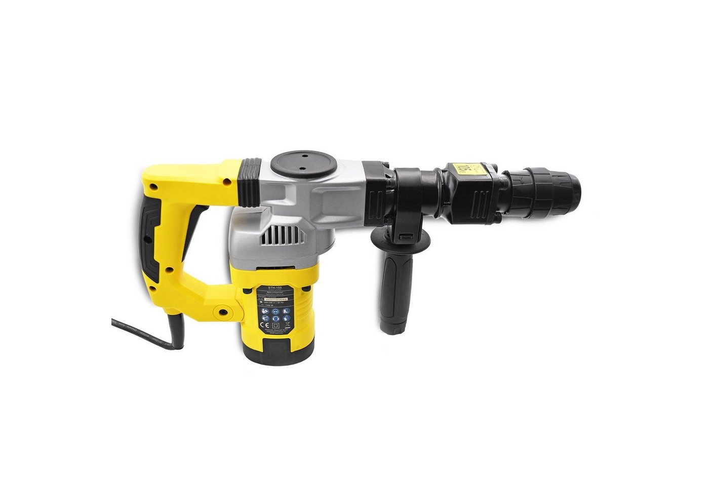 BAMATO Abbruchhammer STH-155 Abbruchhammer 20 Joule Spitzmeißel Flachmeißel 230V, 1300 in W, (7-tlg) SDS-Max Werkzeugaufnahme, SOFT-Grip, Koffer – Bild 5 von 5