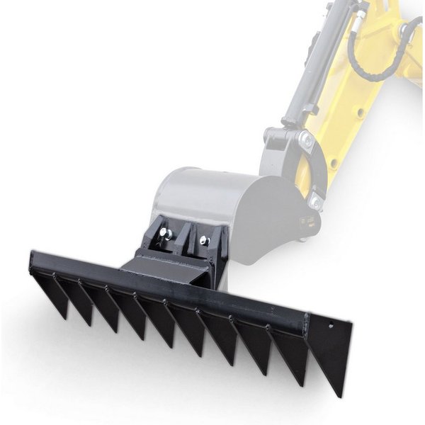 BAMATO Garten-Multifunktionsgerät - Rechen für Minibagger MIB-600 Roderechen Humusrechen 1000 mm, Stk, 1