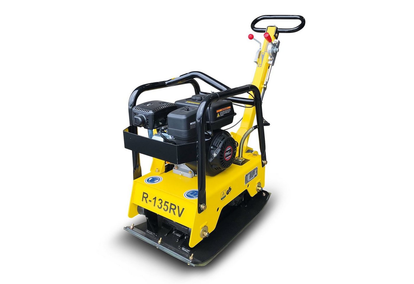 BAMATO Rüttelplatte R-135RV, max. 4300 vpm, 3-tlg., inklusive Gummimatte und Fahrwerk – Bild 2 von 5