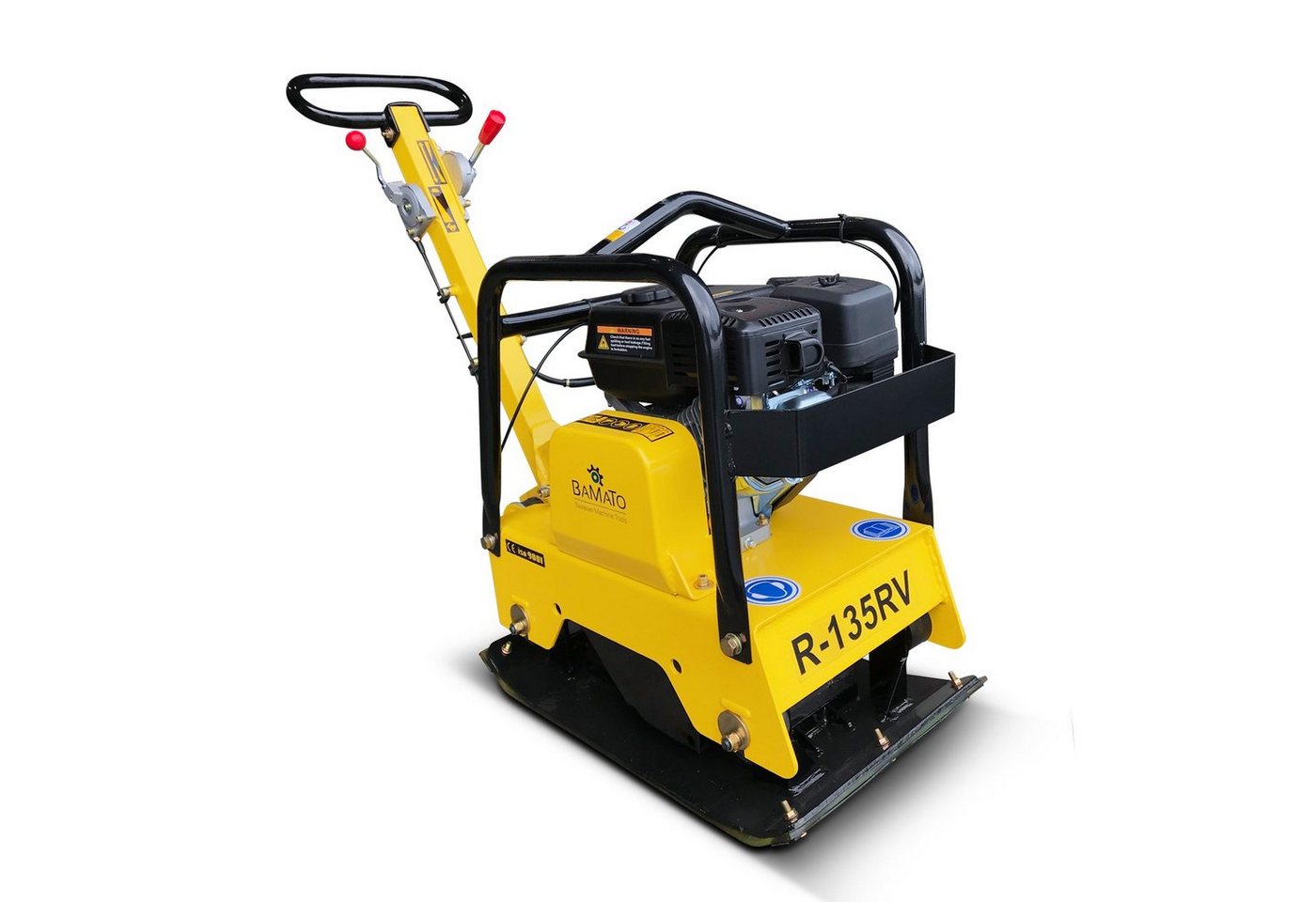 BAMATO Rüttelplatte R-135RV, max. 4300 vpm, 3-tlg., inklusive Gummimatte und Fahrwerk – Bild 4 von 5