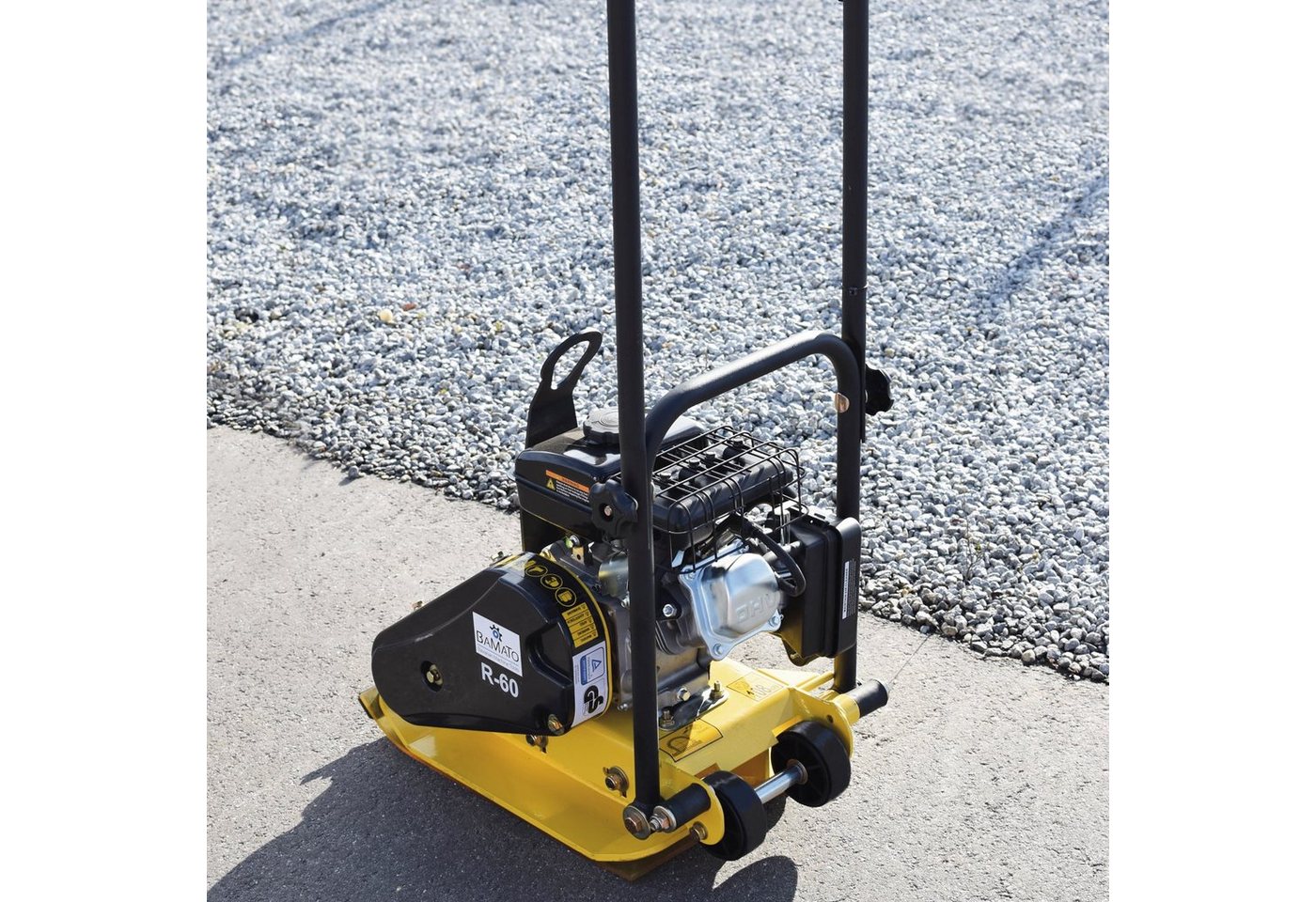 BAMATO Rüttelplatte R-60, max. 5140 vpm, 2-tlg., inklusive Gummimatte und Fahrwerk – Bild 3 von 5