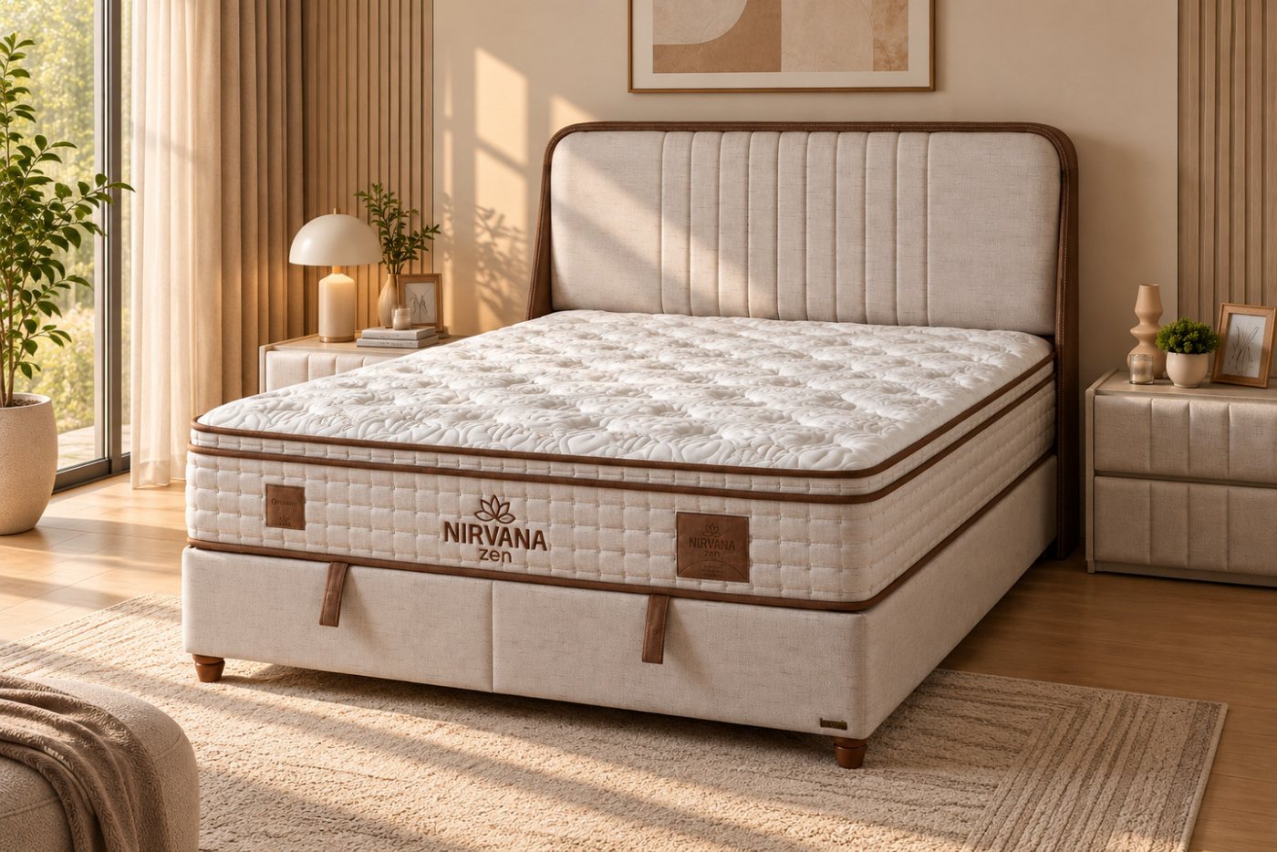 BAMBI YATAK Boxspringbett, Bambi Nirvana, Schlafzimmerbett, Bett mit Matratze & Stauraum, H2/H3 (90x200 cm Bett, 1 x Matratze, 2 x Bettkasten, 1 x Bettkopfteil) – Bild 3 von 5