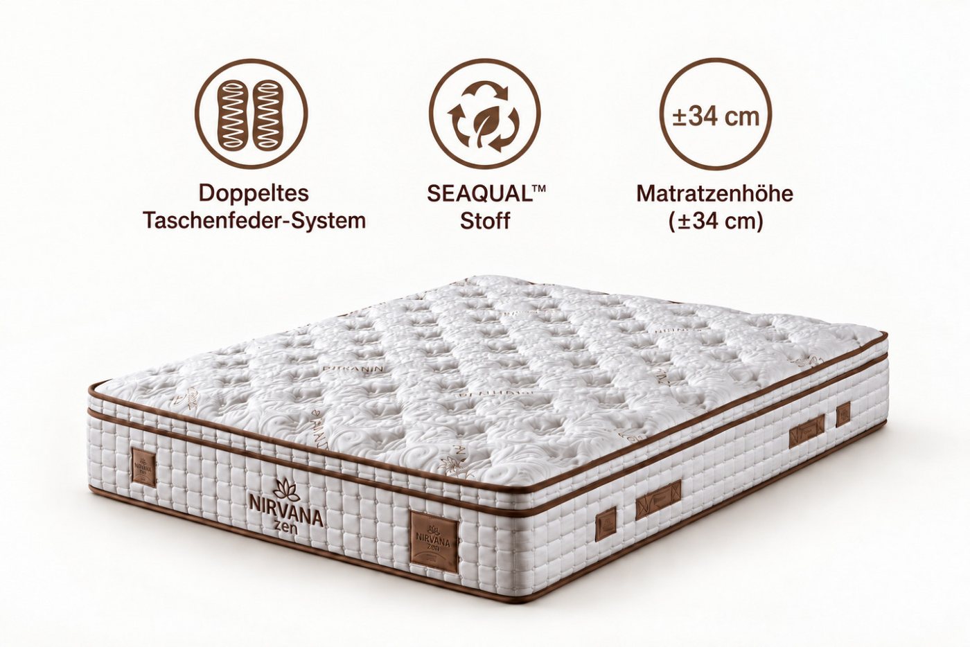 BAMBI YATAK Boxspringbett, Bambi Nirvana, Schlafzimmerbett, Bett mit Matratze & Stauraum, H2/H3 (90x200 cm Bett, 1 x Matratze, 2 x Bettkasten, 1 x Bettkopfteil) – Bild 4 von 5
