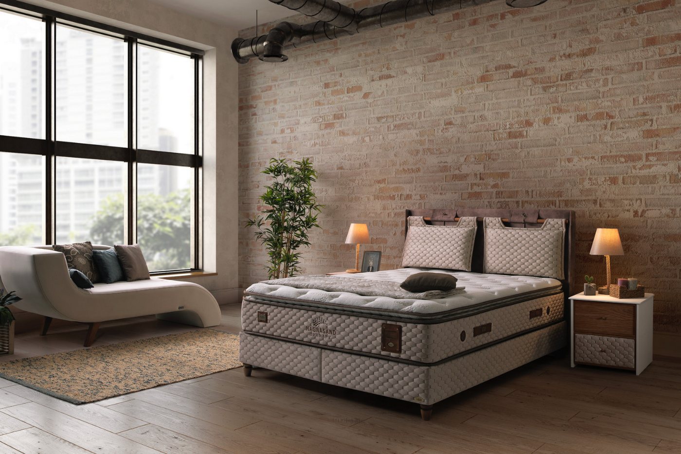 BAMBI YATAK Boxspringbett mit Bettkasten, Bambi Magnasand, Bett mit Matratze & Stauraum H3 (Schlafzimmerbett, Matratze mit Topper, 90x200 cm Boxbett, Polsterbet – Bild 2 von 5