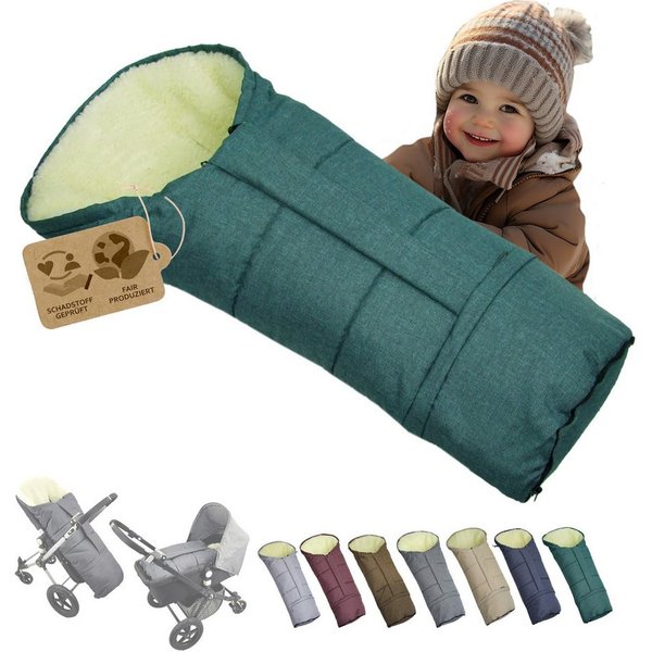 BambiniWelt by Rafael K. Fußsack Winterfußsack Fußsack für Kinderwagen Buggy mumienform Wolle MELIERT, universal für Kinderwagen, Buggy, Jogger, Schlitten