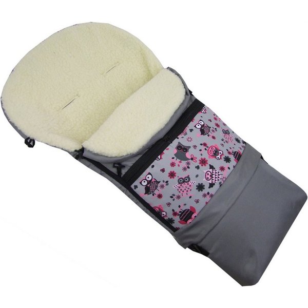 BambiniWelt by Rafael K. Fußsack Winterfußsack Wintersack Kinderwagen Buggy universal Lammwolle 3in1, geeignet für 3 und 5-Punkt-Gurtsysteme