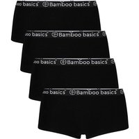 BAMBOO BASICS Bamboo basics Damen Hipster IRIS, 4er Pack - Panty, atmungsaktiv, Single Jersey, Größe S in Schwarz