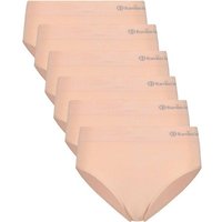 BAMBOO BASICS Bamboo basics Damen Slips, 6er Pack - BELLE seamless full briefs, Jersey, Logo, Größe S in Beige