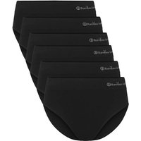 BAMBOO BASICS Bamboo basics Damen Slips, 6er Pack - BELLE seamless full briefs, Jersey, Logo, Größe L in Schwarz