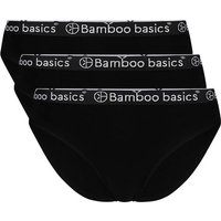 BAMBOO BASICS Bamboo basics Damen Slips YARA, 3er Pack - Logo-Bund, atmungsaktiv, Single Jersey, Größe S in Schwarz