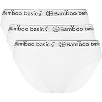 BAMBOO BASICS Bamboo basics Damen Slips YARA, 3er Pack - Logo-Bund, atmungsaktiv, Single Jersey, Größe S in Weiß
