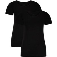 BAMBOO BASICS Bamboo basics Damen T-Shirt KATE, 2er Pack - Unterhemd, Rundhals, Single Jersey, Größe M in Schwarz