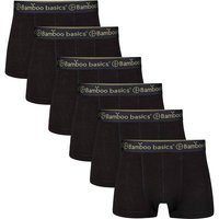 BAMBOO BASICS Bamboo basics Herren Boxer Shorts, 6er Pack - LIAM Trunks, atmungsaktiv, Jersey, Größe 2XL in Schwarz