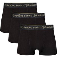 BAMBOO BASICS Bamboo basics Herren Boxer Shorts, 3er Pack - LIAM Trunks, atmungsaktiv, Jersey, Größe L in Schwarz