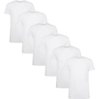 BAMBOO BASICS Bamboo basics Herren T-Shirt RUBEN, 6er Pack - Unterhemd, Rundhals, Single Jersey, Größe S in Weiß