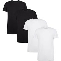 BAMBOO BASICS Bamboo basics Herren T-Shirt RUBEN, 4er Pack - Unterhemd, Rundhals, Single Jersey, Größe M in Schwarz