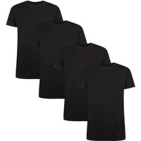 BAMBOO BASICS Bamboo basics Herren T-Shirt RUBEN, 4er Pack - Unterhemd, Rundhals, Single Jersey, Größe XL in Schwarz
