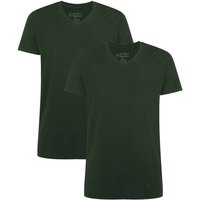 BAMBOO BASICS Bamboo basics Herren T-Shirt VELO, 2er Pack - Unterhemd, V-Neck, Single Jersey, Größe 2XL in Grün