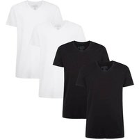 BAMBOO BASICS Bamboo basics Herren T-Shirt VELO, 4er Pack - Unterhemd, V-Neck, Single Jersey, Größe XL in Weiß