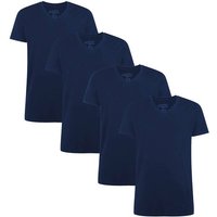 BAMBOO BASICS Bamboo basics Herren T-Shirt VELO, 4er Pack - Unterhemd, V-Neck, Single Jersey, Größe S in Blau