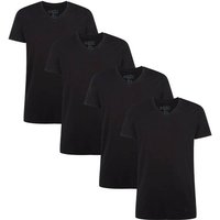 BAMBOO BASICS Bamboo basics Herren T-Shirt VELO, 4er Pack - Unterhemd, V-Neck, Single Jersey, Größe S in Schwarz