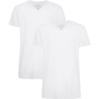 BAMBOO BASICS Bamboo basics Herren T-Shirt VELO, 2er Pack - Unterhemd, V-Neck, Single Jersey, Größe S in Weiß