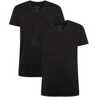 BAMBOO BASICS Bamboo basics Herren T-Shirt VELO, 2er Pack - Unterhemd, V-Neck, Single Jersey, Größe L in Schwarz