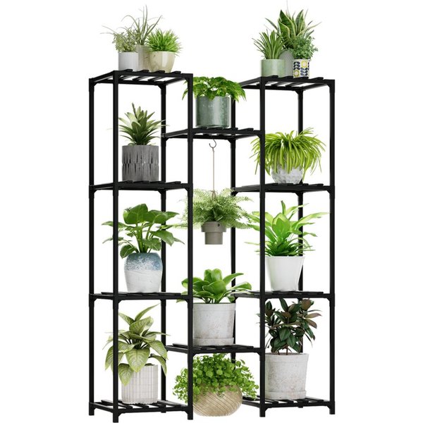 Bamworld Blumenständer Pflanzenständer Hoher Pflanzenstufen Pflanzenregal (1 St), Mehrstufiges Blumenregal für Außen (Terrasse/Balkon/Garten)