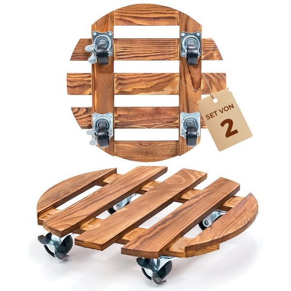 Bamworld Pflanzenroller mit Rollen, robust für schwere Pflanzen, 30,5 cm, Indoor & Outdoor, (2-St), 360° drehbar mit Bremse, Tragfähigkeit 109 kg