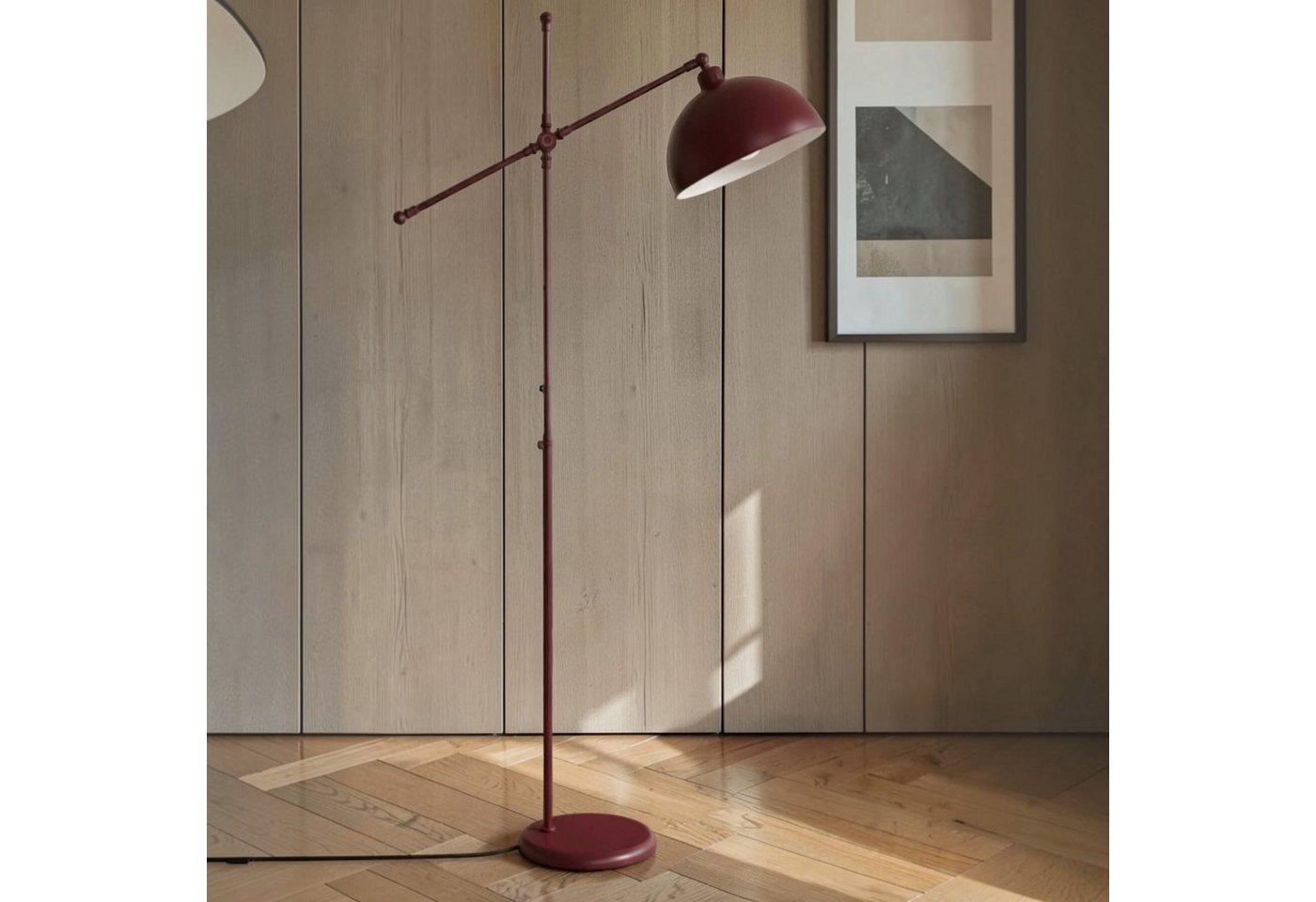 Bamyum Stehlampe Stehlampe aus Metall mit E27, verstellbarer Lampenschirm, ohne Leuchtmittel, E27, verstellbarer Lampenschirm, Stehluchte mit Ablage – Bild 2 von 5