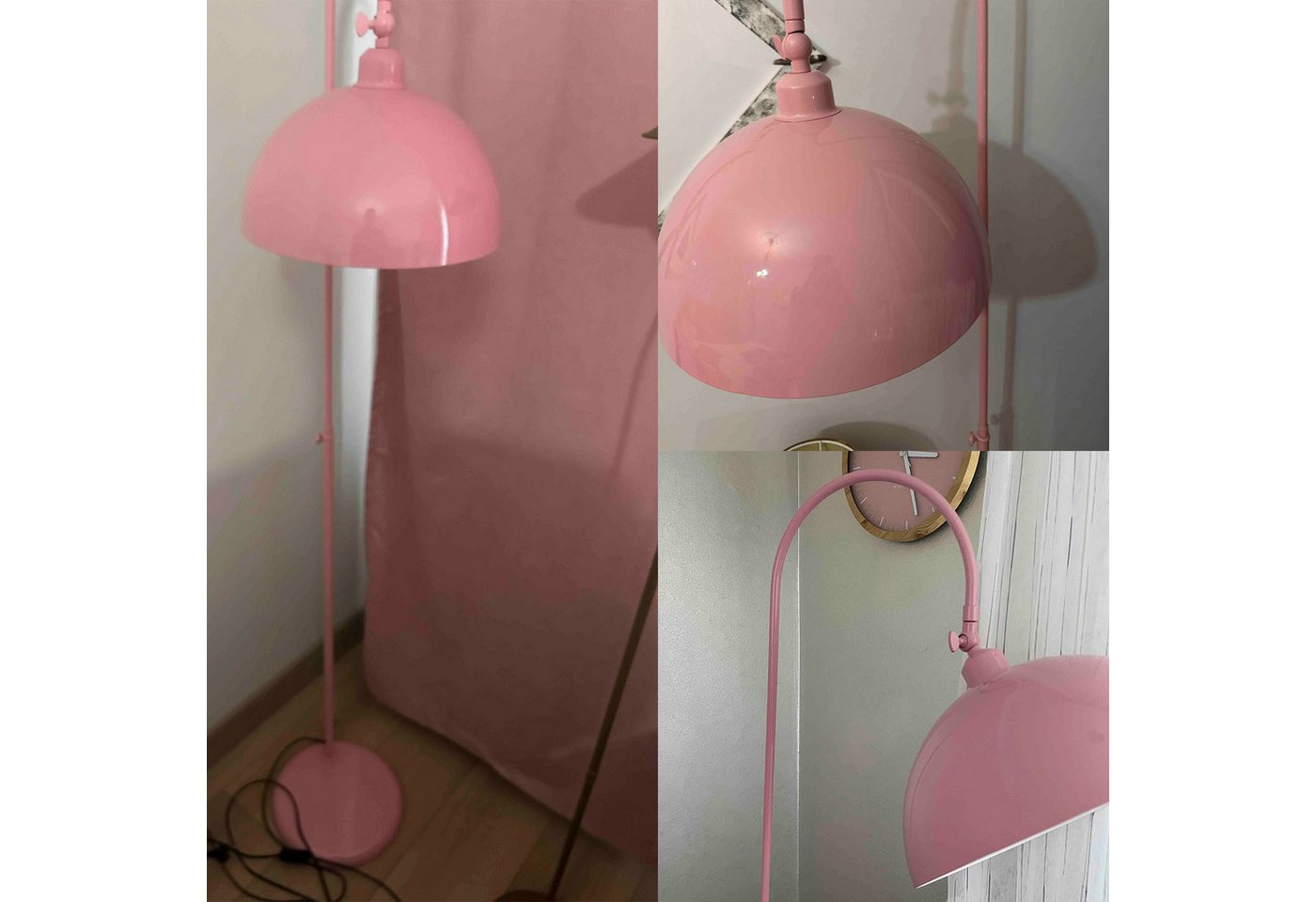 Bamyum Stehlampe Moderne Stehlampe aus Metall mit E27, verstellbarer Lampenschirm, ohne Leuchtmittel, E27, verstellbarer Lampenschirm, Stehluchte mit Ablage – Bild 2 von 5
