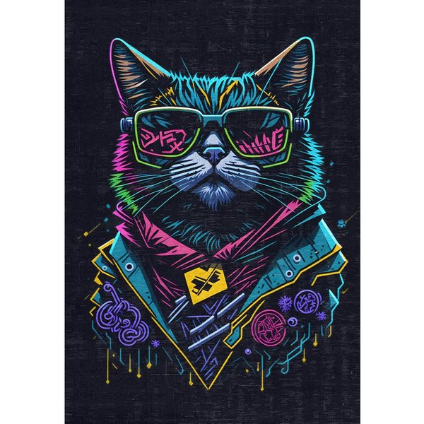 Bamyum Teppich Blackcat Chenille Druck Teppich, Gaming Videospiel Waschbarer Teppich, Einzelstück