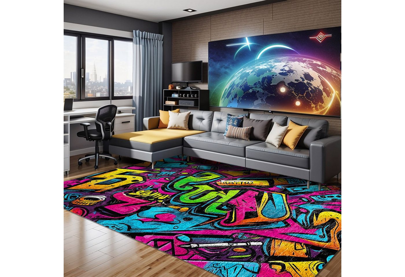 Bamyum Teppich Funny Chenille Druck Teppich, Gaming Videospiel Waschbarer Teppich, Einzelstück – Bild 2 von 5