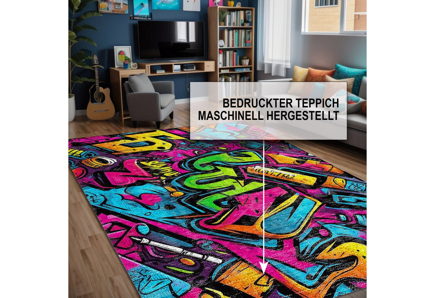 Bamyum Teppich Funny Chenille Druck Teppich, Gaming Videospiel Waschbarer Teppich, Einzelstück – Bild 3 von 5