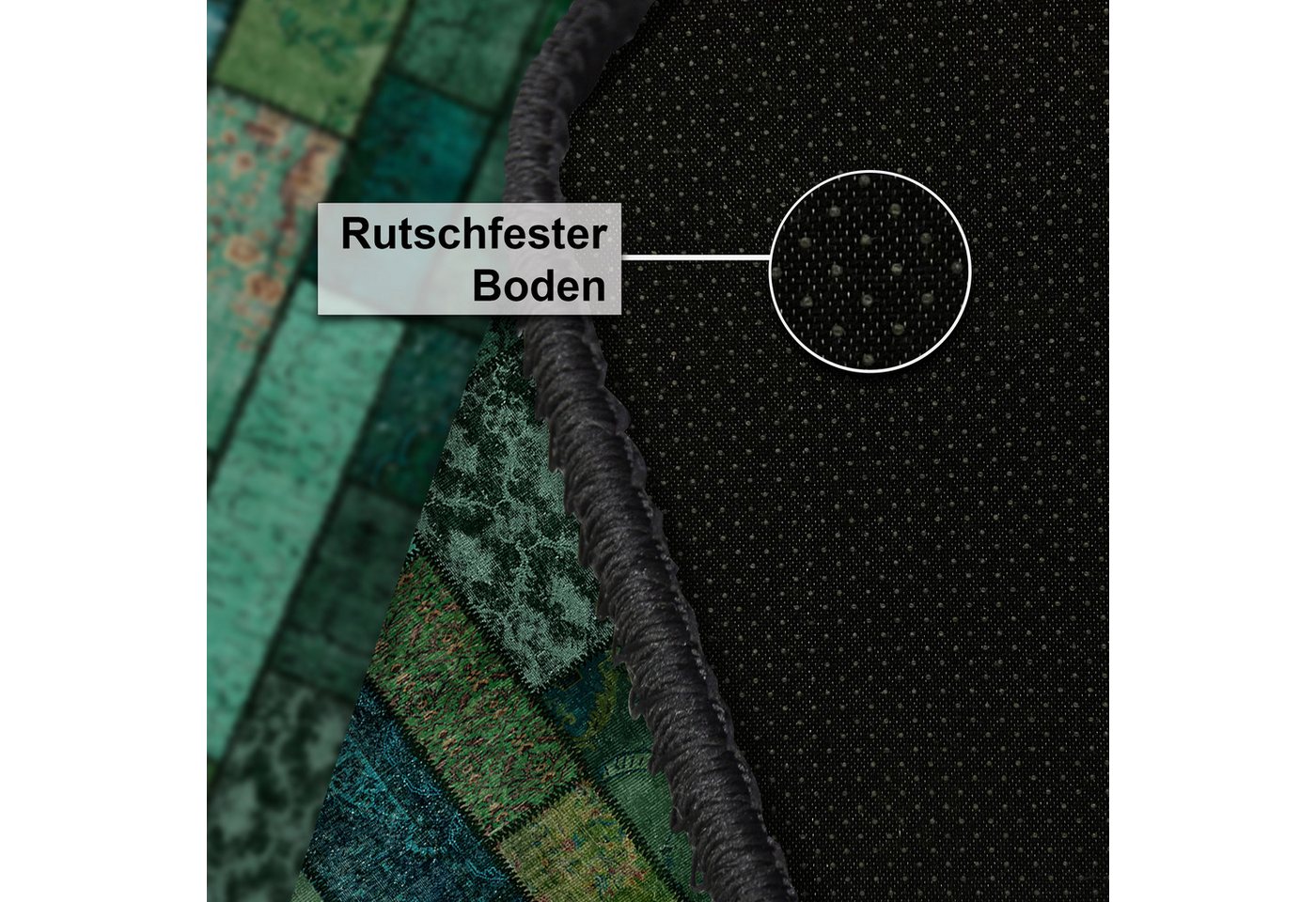 Bamyum Teppich Trunk Teppich mit Chenille-Druck, Waschbarer, Antibakteriell – Bild 4 von 5