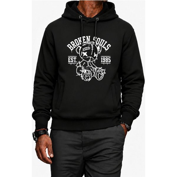 Banco Hoodie Herren Kapuzenpullover Pullover Pulli Langarmshirt "Broken Souls" mit Kapuze und 2 Taschen
