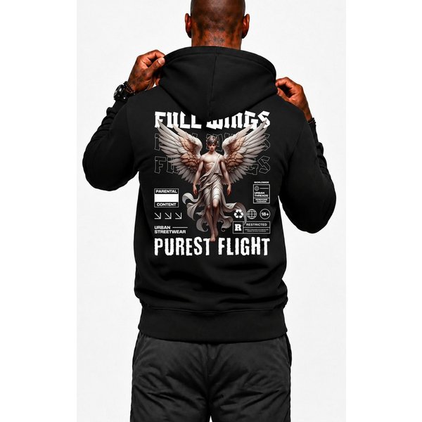 Banco Hoodie Herren Kapuzenpullover Pullover Pulli Langarmshirt "Full WIngs" mit Kapuze und 2 Taschen
