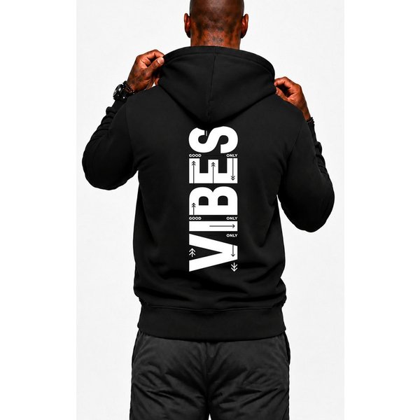 Banco Hoodie Herren Pullover mit Kapuze Langarm Longshirt "Vibes" Hochwertiger Print, auffälliges Motiv für individuelle Looks