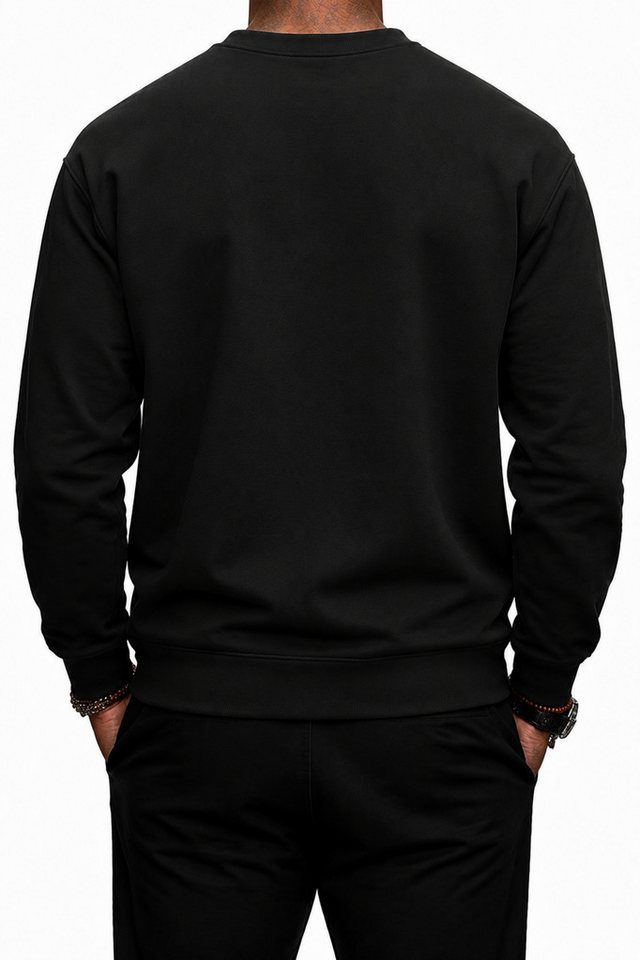 Banco Rundhalspullover Herren Every Move Matters Frontprint Rundhals Streetwear Baumwolle Every-Move-Matters-Frontprint und elastische Rippbündchen – Bild 2 von 2