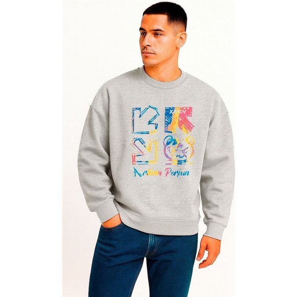 Banco Sweatshirt Herren Oversize Rundhals Pullover Oversized Fit Extra weit, mit verlängerten Schultern.