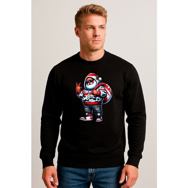 Banco Weihnachtssweatshirt Herren Weihnacht Pullover Rundhals mit Weihnachtsmotiven Winter Weihnachtliches Design mit Streetstyle-Charakter
